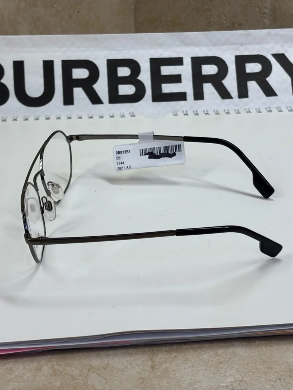 New Burberry Fairway BE1351 1144 Gunmetal Eyeglasses  Ruthenium/Platinum Metal - Picture 6 of 13